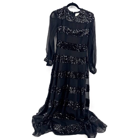 Sachin + Babi Brenda Sequin Striped Gown Size 0 NWT $1095 Long Sleeve Formal - Picture 4 of 10